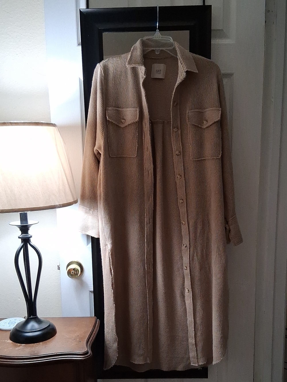 ANT Tan Long Corduroy Shacket Coat